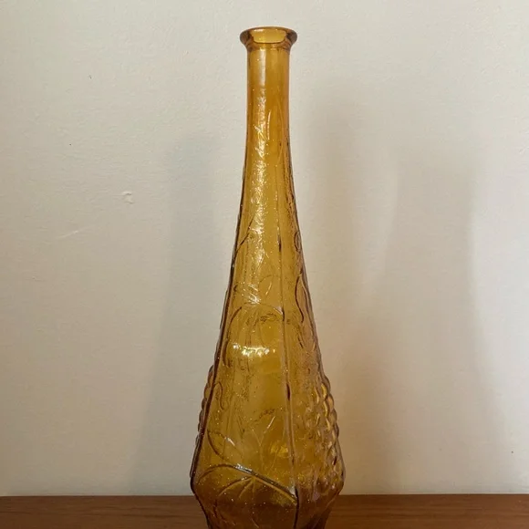 🍀VTG Empoli Amber Glass Genie Bottle - Picture 1 of 6